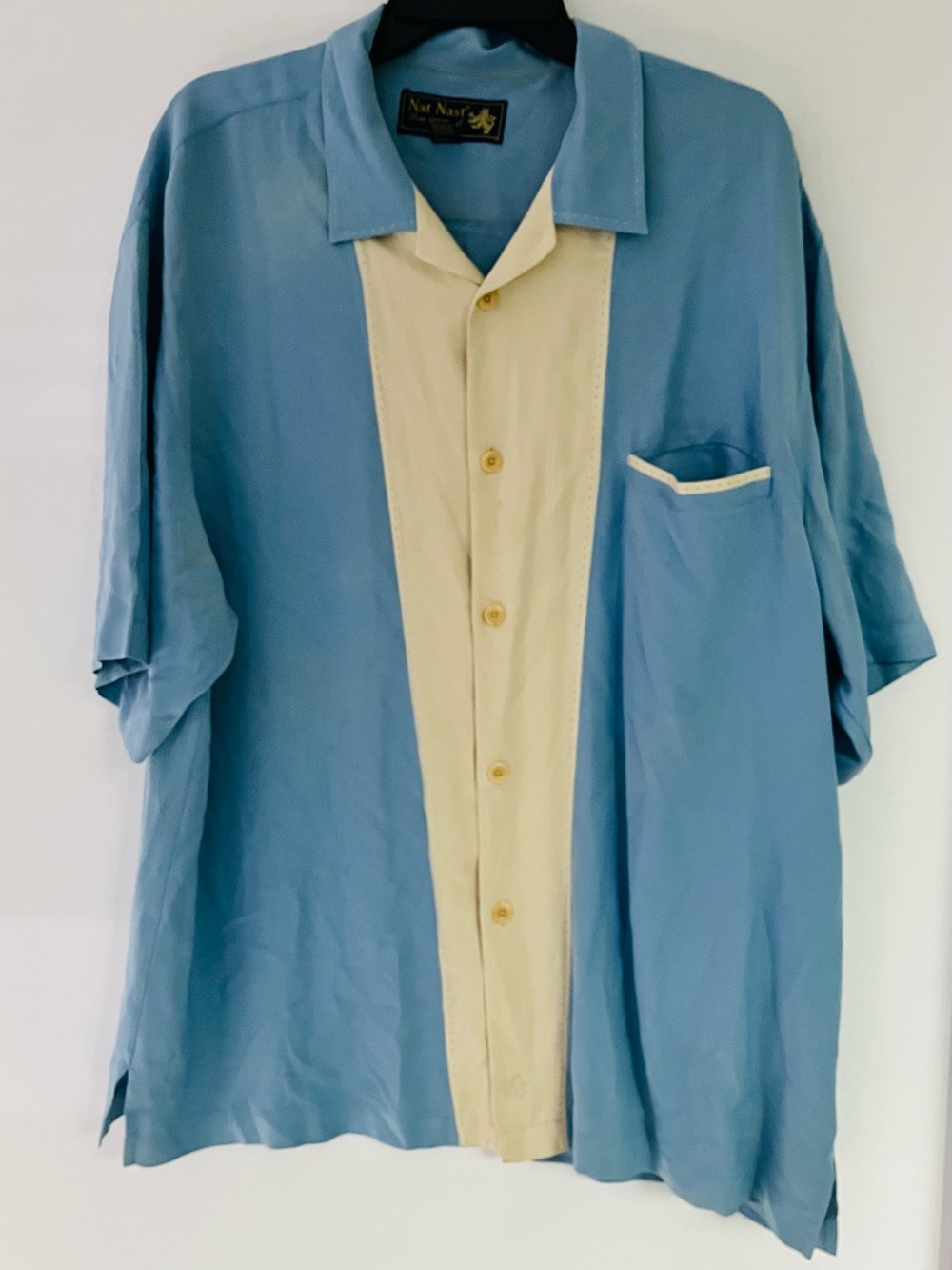 Nat Nast Vintage Two Tone Short Sleeve Camp Shirt